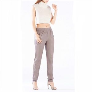 BCBGMAXAZRIA Sugi Faux-Leather Jogger Grey